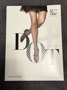 Nordstrom Sheer Black Polka Dot Tights